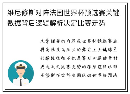 维尼修斯对阵法国世界杯预选赛关键数据背后逻辑解析决定比赛走势